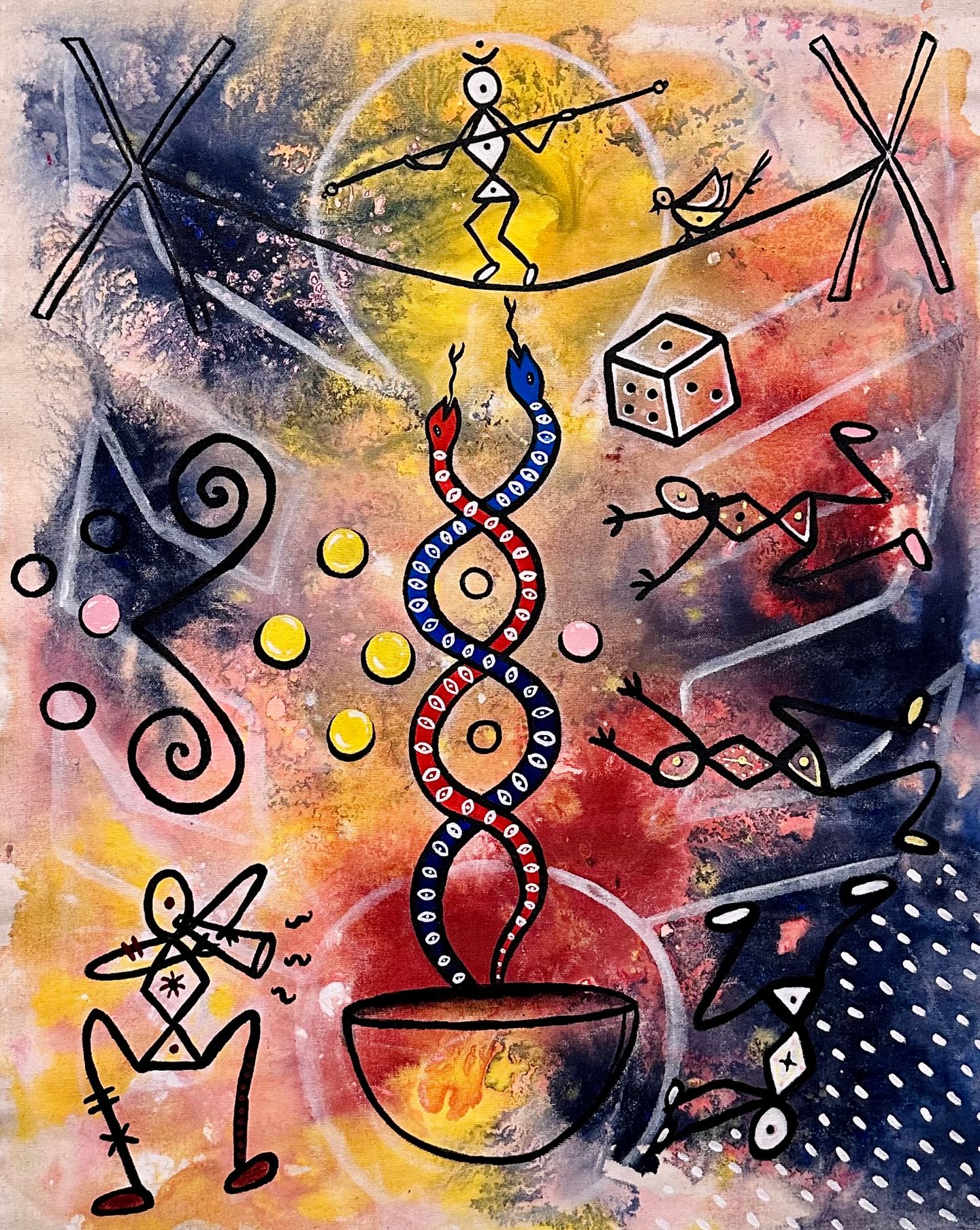 Disha - Music of Chance, Acrylic on canvas, 18 x 22 in, 2025 |  ()
