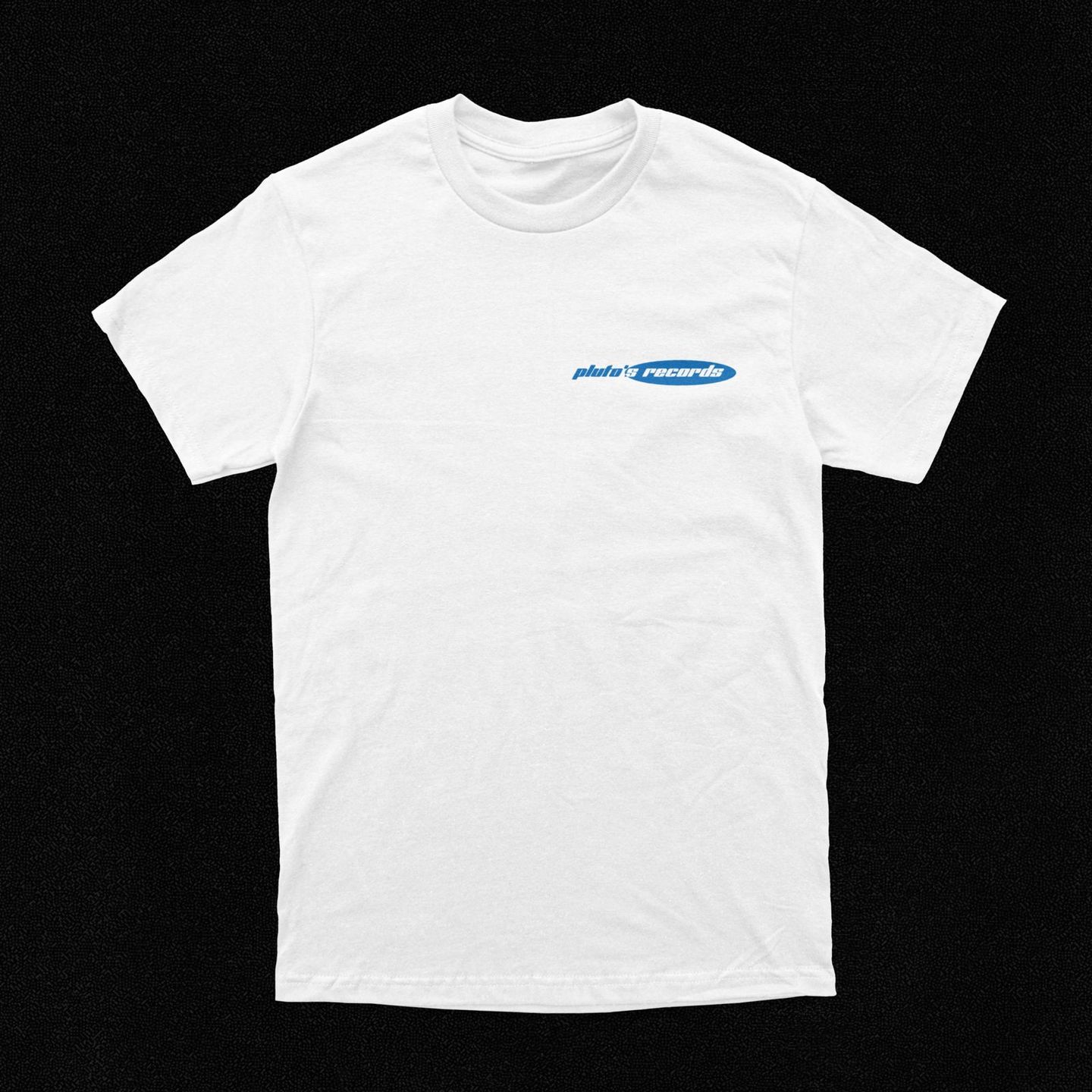 Pluto's Records - White T-Shirt With Blue Logo/Print -- Tempo Max - 2
