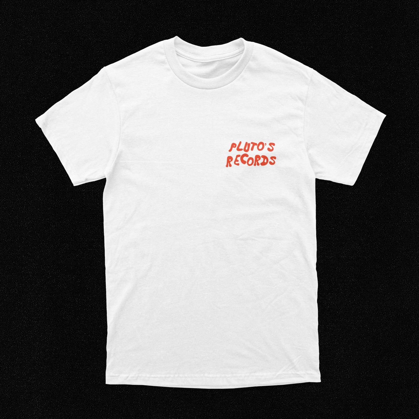 Pluto's Records - White T-Shirt With Red Logo/Print -- Low Money Digging - main