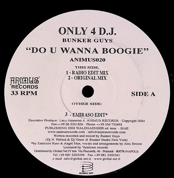 Bunker Guys - Do U Wanna Boogie | Animus Records (ANIMUS020) - main Bunker Guys - Do U Wanna Boogie | Animus Records (ANIMUS020) - main