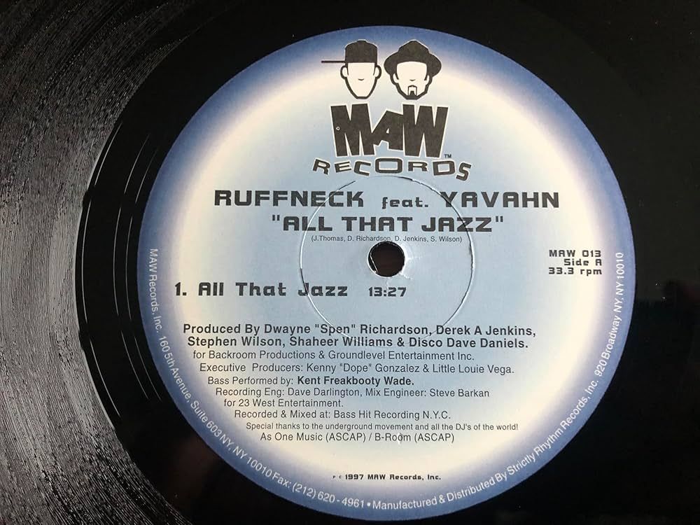 Ruffneck Featuring Yavahn - All That Jazz (USED) | MAW Records (MAW 013)