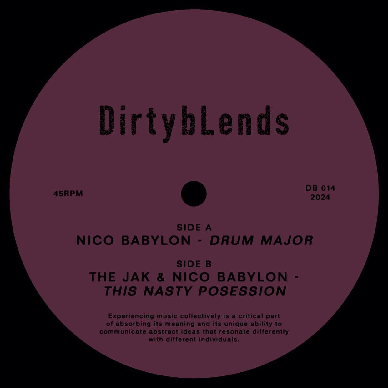 Nico Babylon / The Jak - Drum Major / This Nasty Possession | Dirty Blends (DB 014) - main Nico Babylon / The Jak - Drum Major / This Nasty Possession | Dirty Blends (DB 014) - main