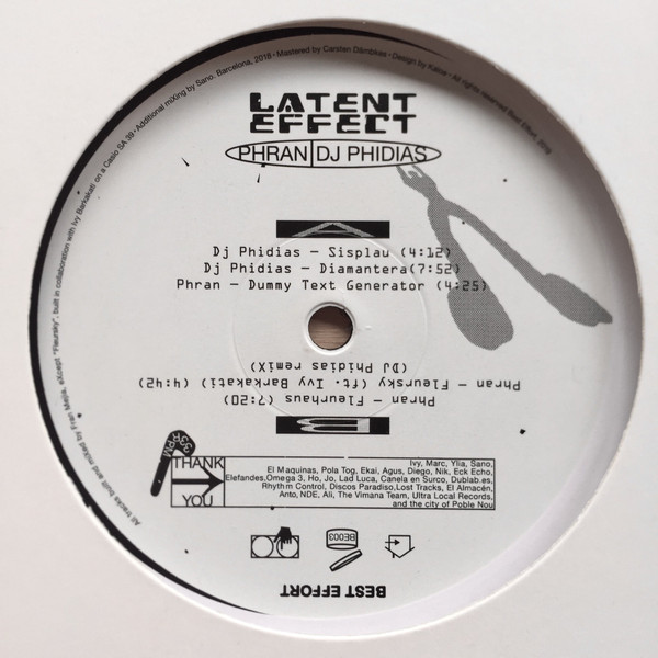 Phran , DJ Phidias - Latent Effect | Best Effort (BE003)