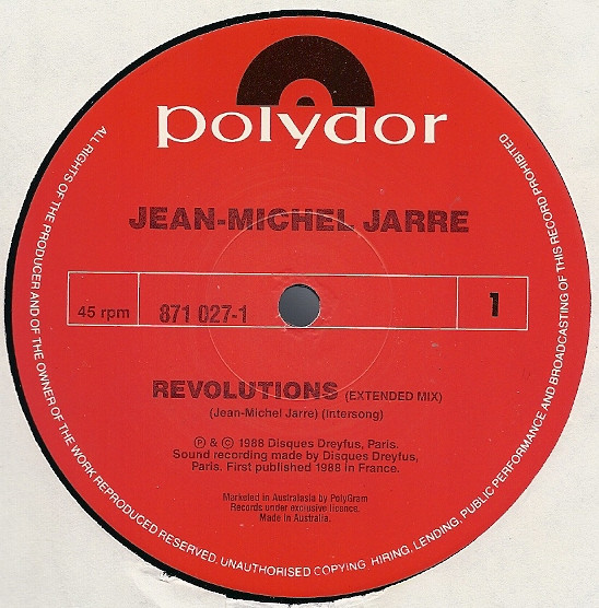 Jean-Michel Jarre - Revolutions (Extended Remix) | Polydor (871 027-1) - 3
