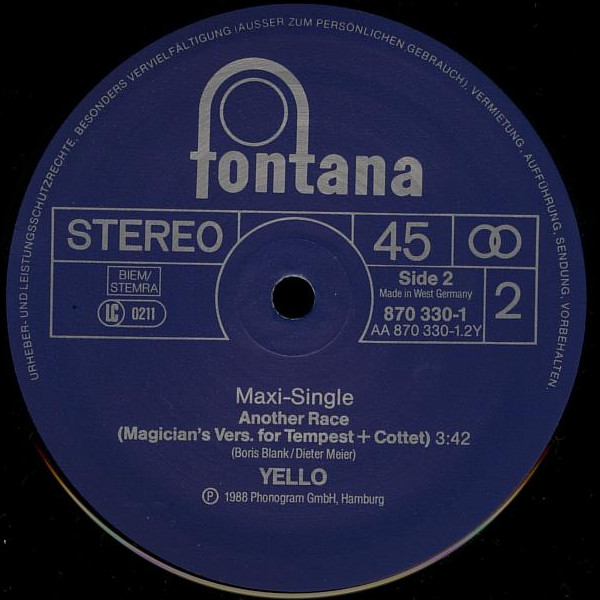 Yello - The Race | Fontana (870 330-1) - 4