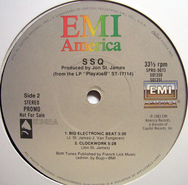 SSQ - Synthicide | EMI America (SPRO-9072) - 2