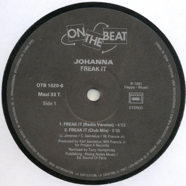 Johanna - Freak It | On The Beat (OTB 1020-6) - 2