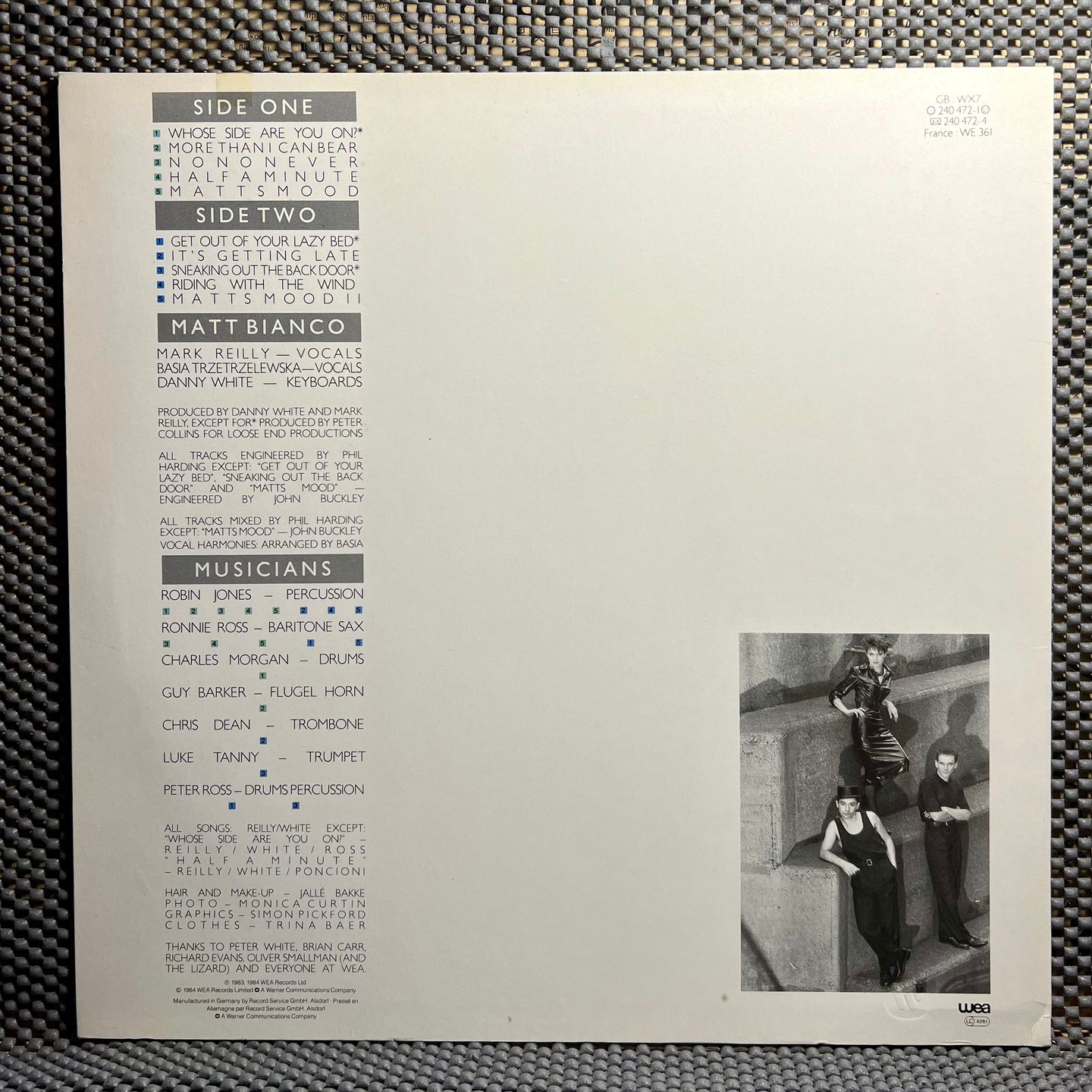 Matt Bianco - Whose Side Are You  [Vinyl LP - 1st Press - NL - 1984 - NM/NM] | WEA (240 472-1) - 3