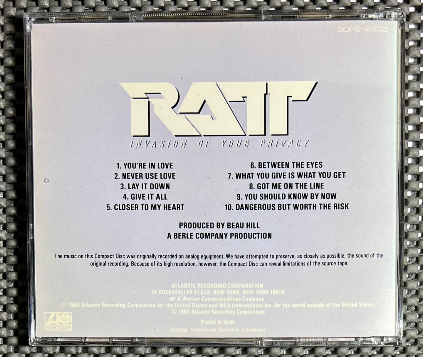 Ratt - Invasion Of Your Privacy | Atlantic (20P2-2335) - 2