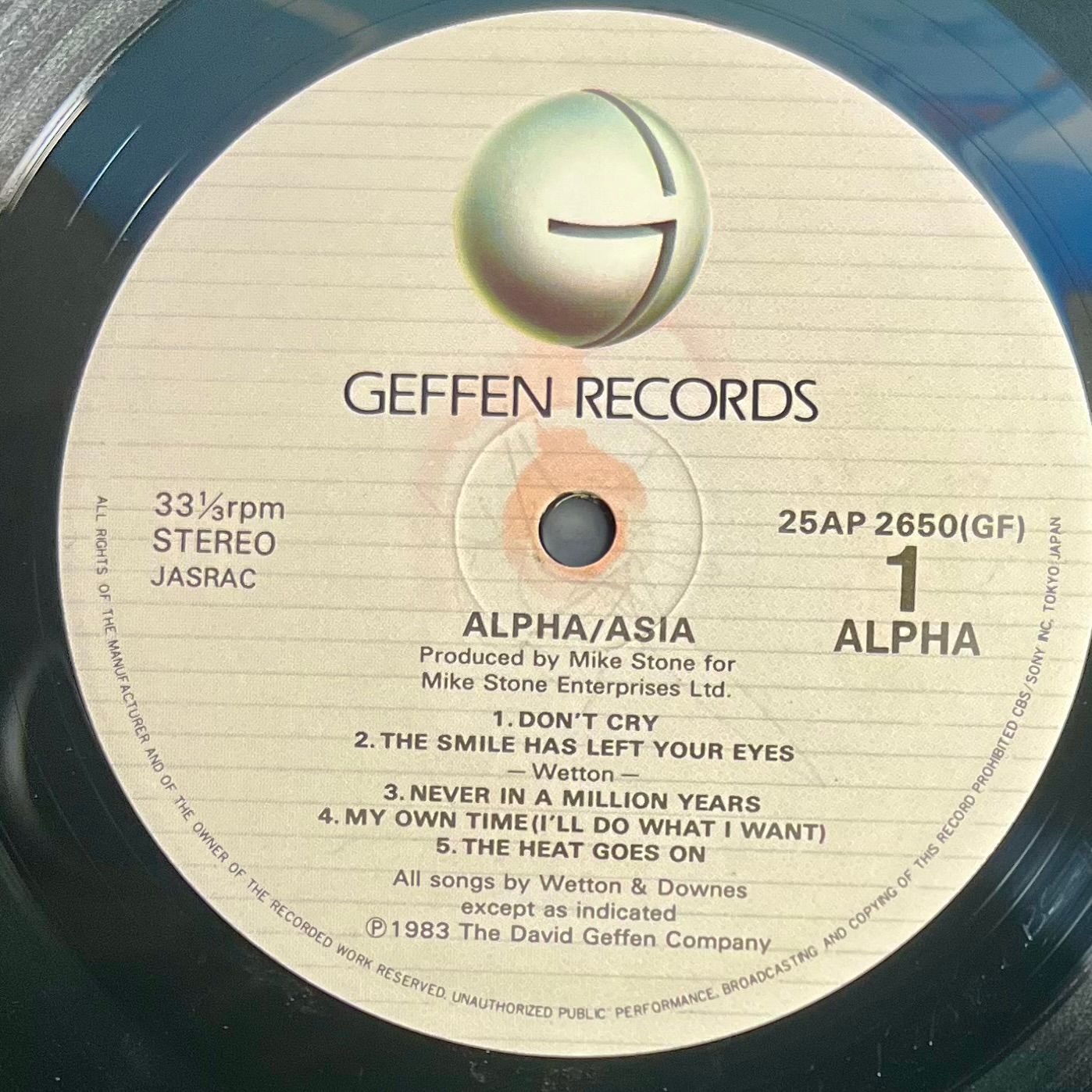 Asia - Alpha | Geffen Records (25AP 2650) - 4