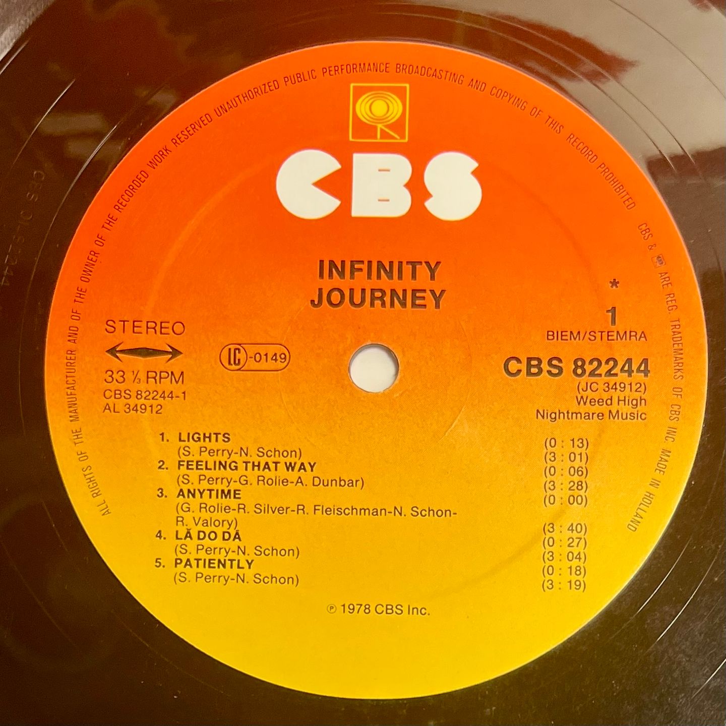 Journey - Infinity [Vinyl LP - 1st EU Press - 1978 - CBS 82244 - VG+/Fair with OIS] Rock | CBS (CBS 82244) - 4
