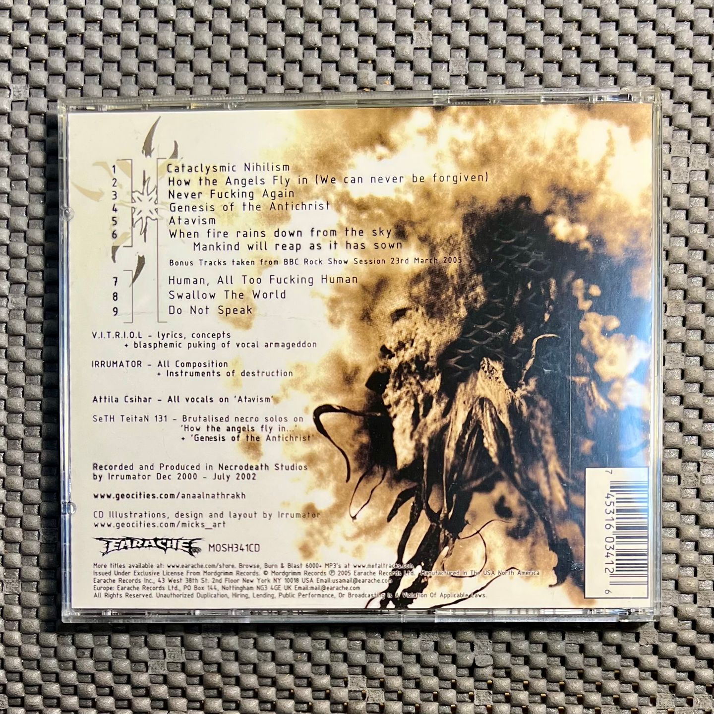 Anaal Nathrakh - When Fire Rains Down From The Sky... [CD - 1st UK Ed. - 2005 - Earache  MOSH341CD -  Mint] Grindcore | Earache (MOSH341CD) - 3