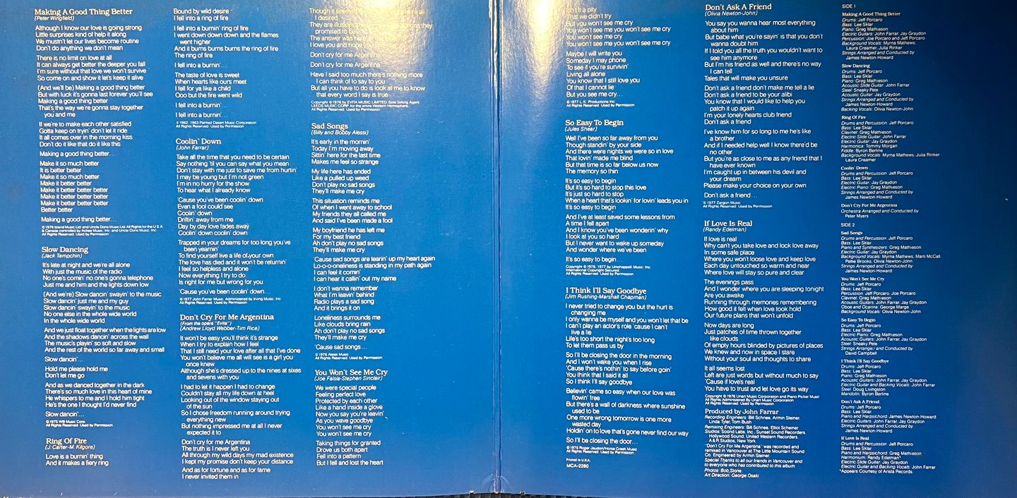Olivia Newton-John - Making A Good Thing Better [LP - 1st US Press 1977 - EX/EX] | MCA Records (MCA-2280) - 7