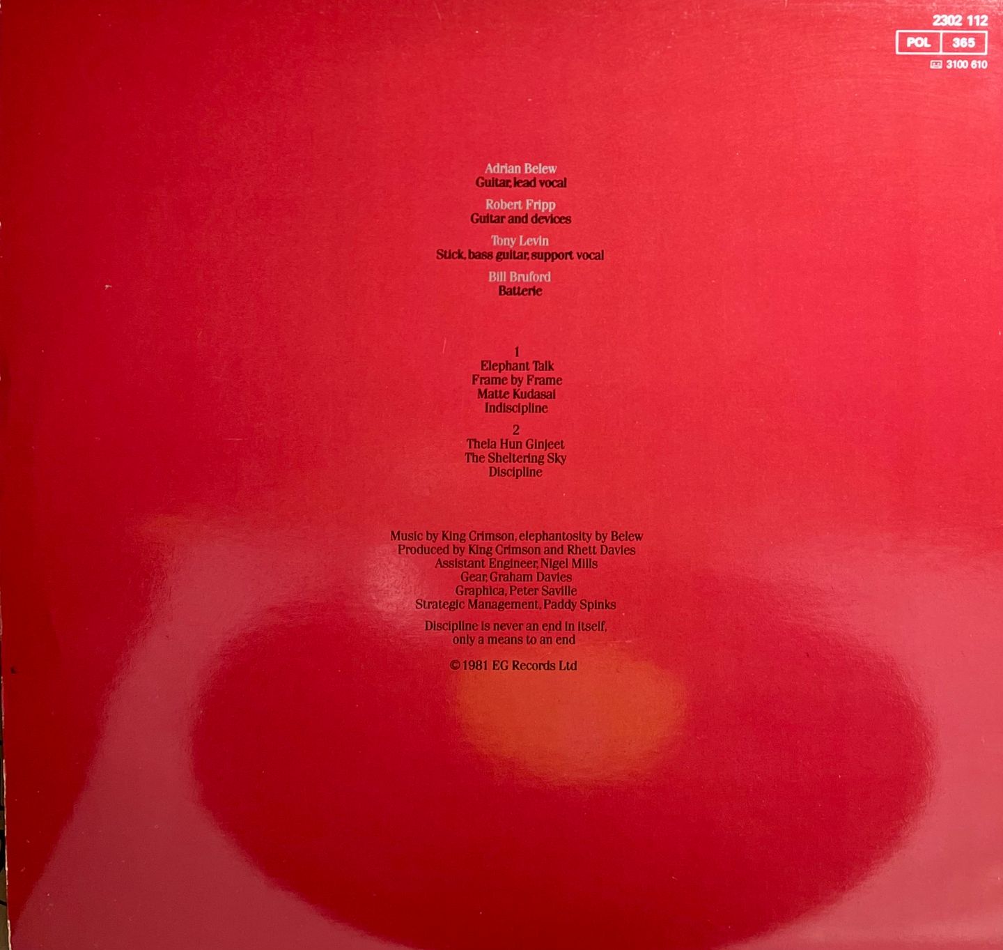 King Crimson - Discipline | EG (2302 112) - 3