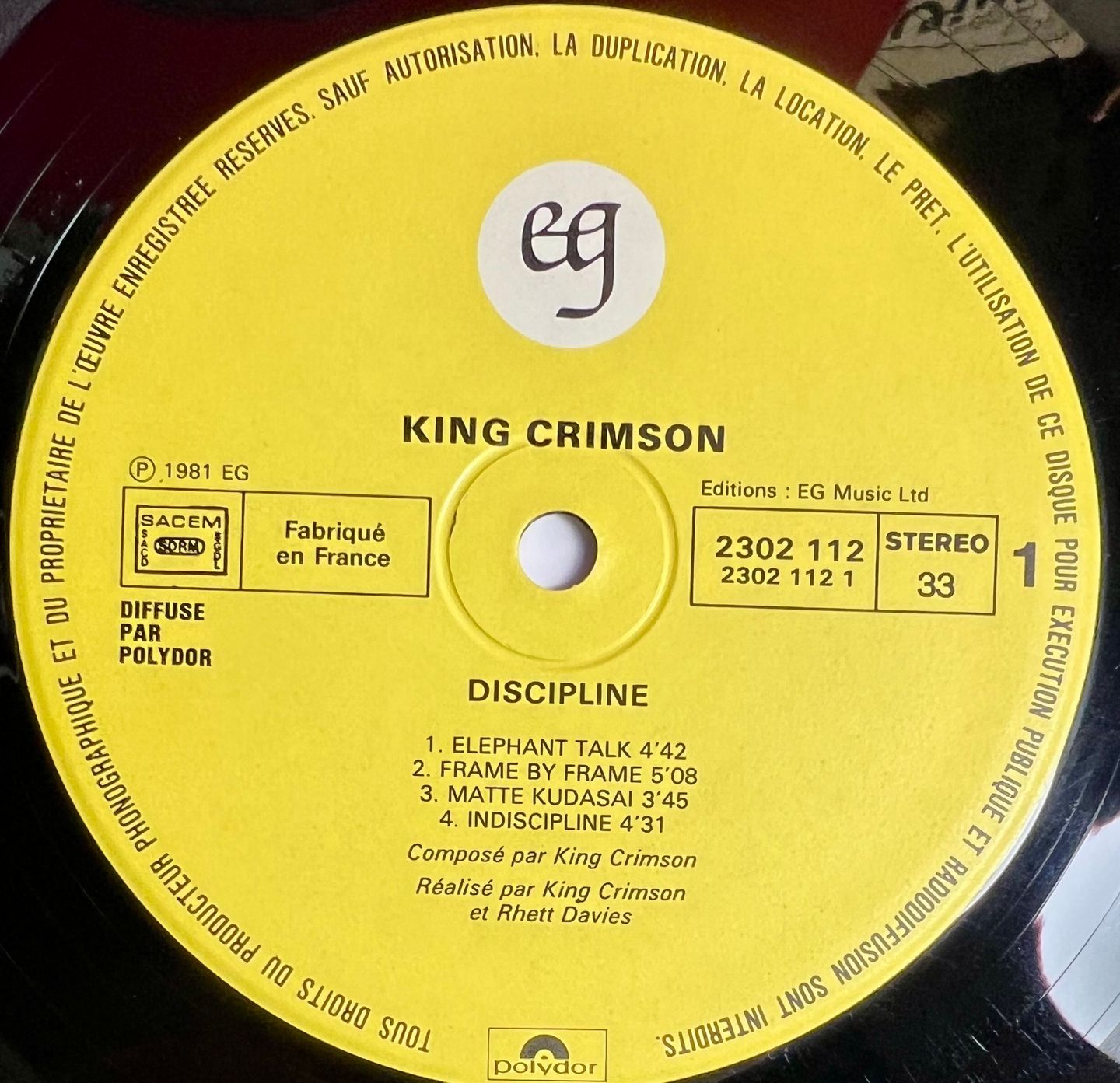 King Crimson - Discipline | EG (2302 112) - 2