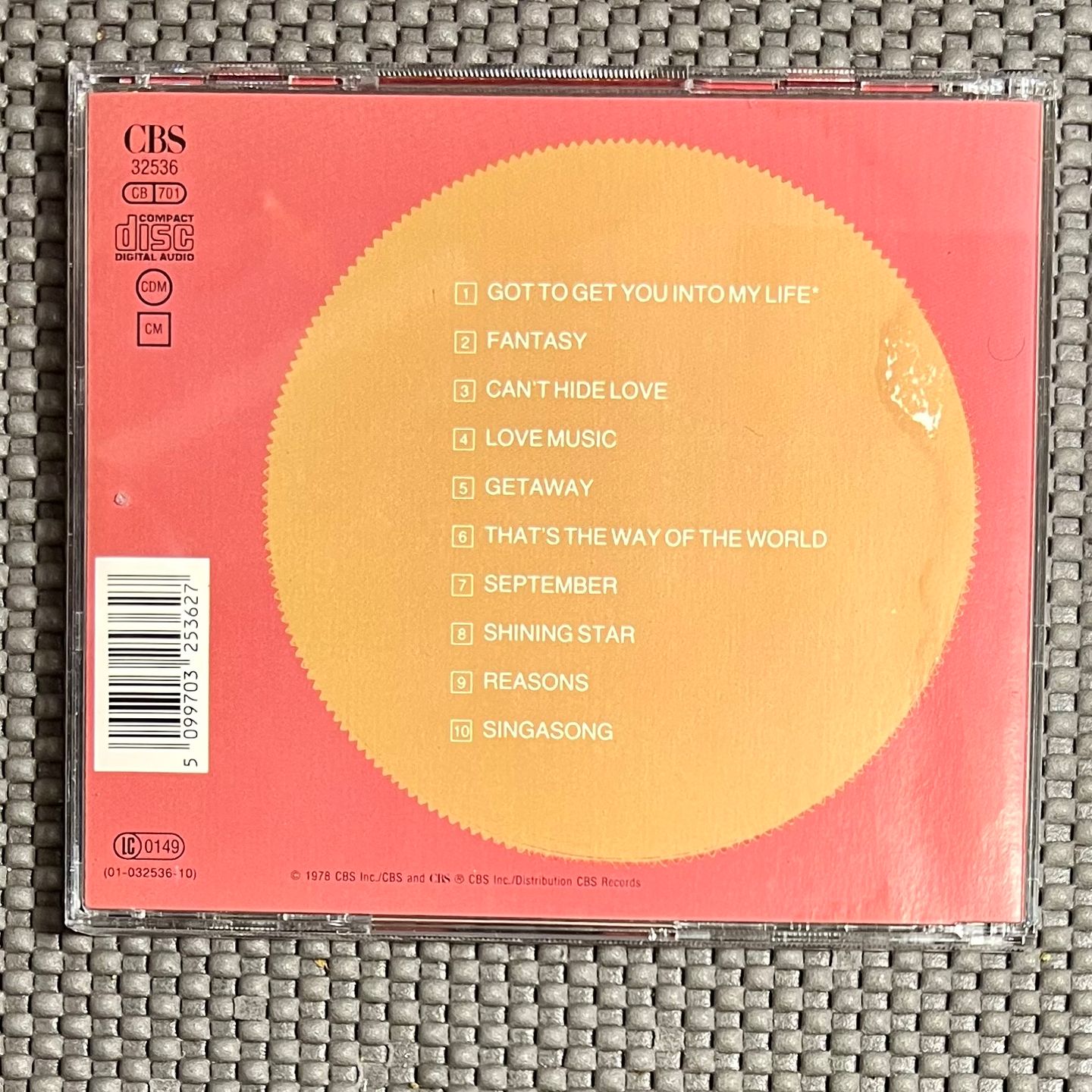 Earth, Wind & Fire - The Best Of Earth, Wind & Fire Vol. I [CD - EU - 1989 - VG+/EX] | CBS (CDCBS 32536) - 2