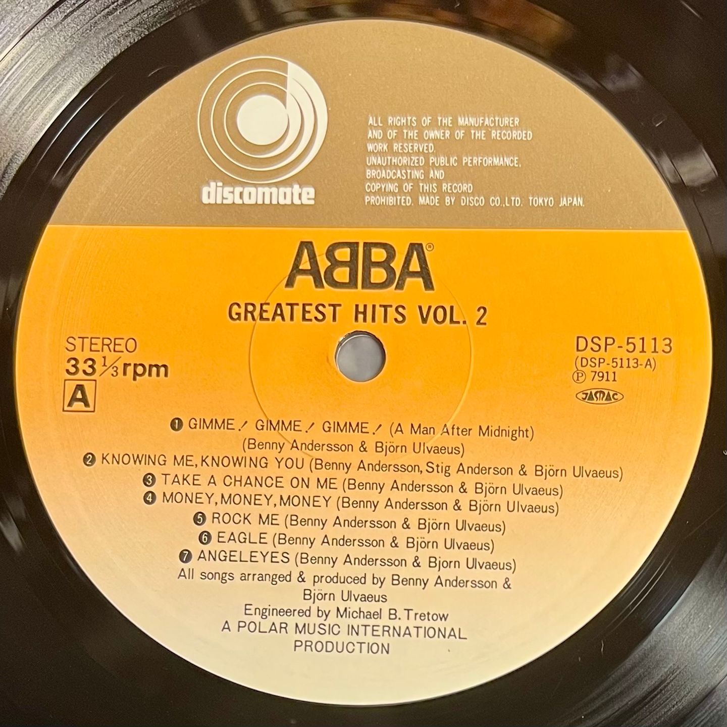 ABBA - Greatest Hits Vol. 2 [LP - 1st Japan Press - 1979 - VG+/VG+] | Discomate (DSP-5113) - 5