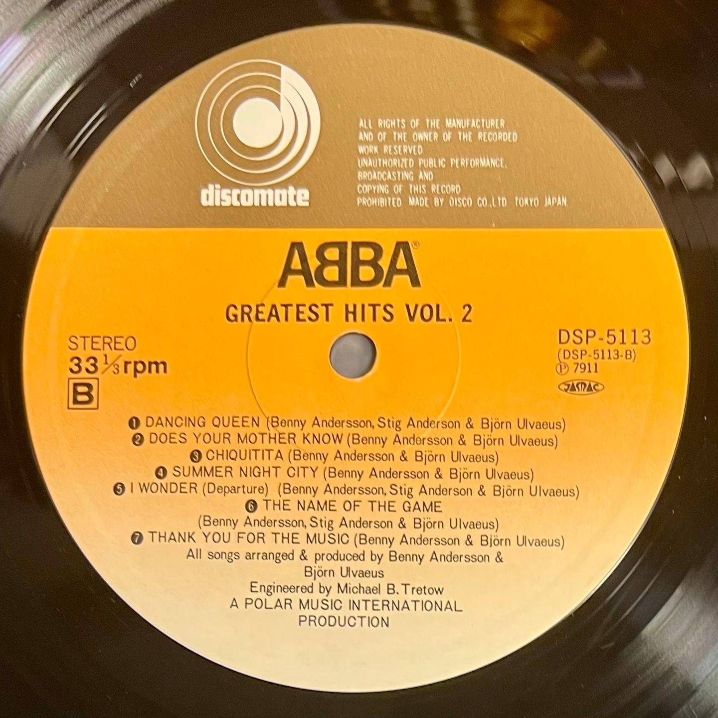ABBA - Greatest Hits Vol. 2 [LP - 1st Japan Press - 1979 - VG+/VG+] | Discomate (DSP-5113) - 6