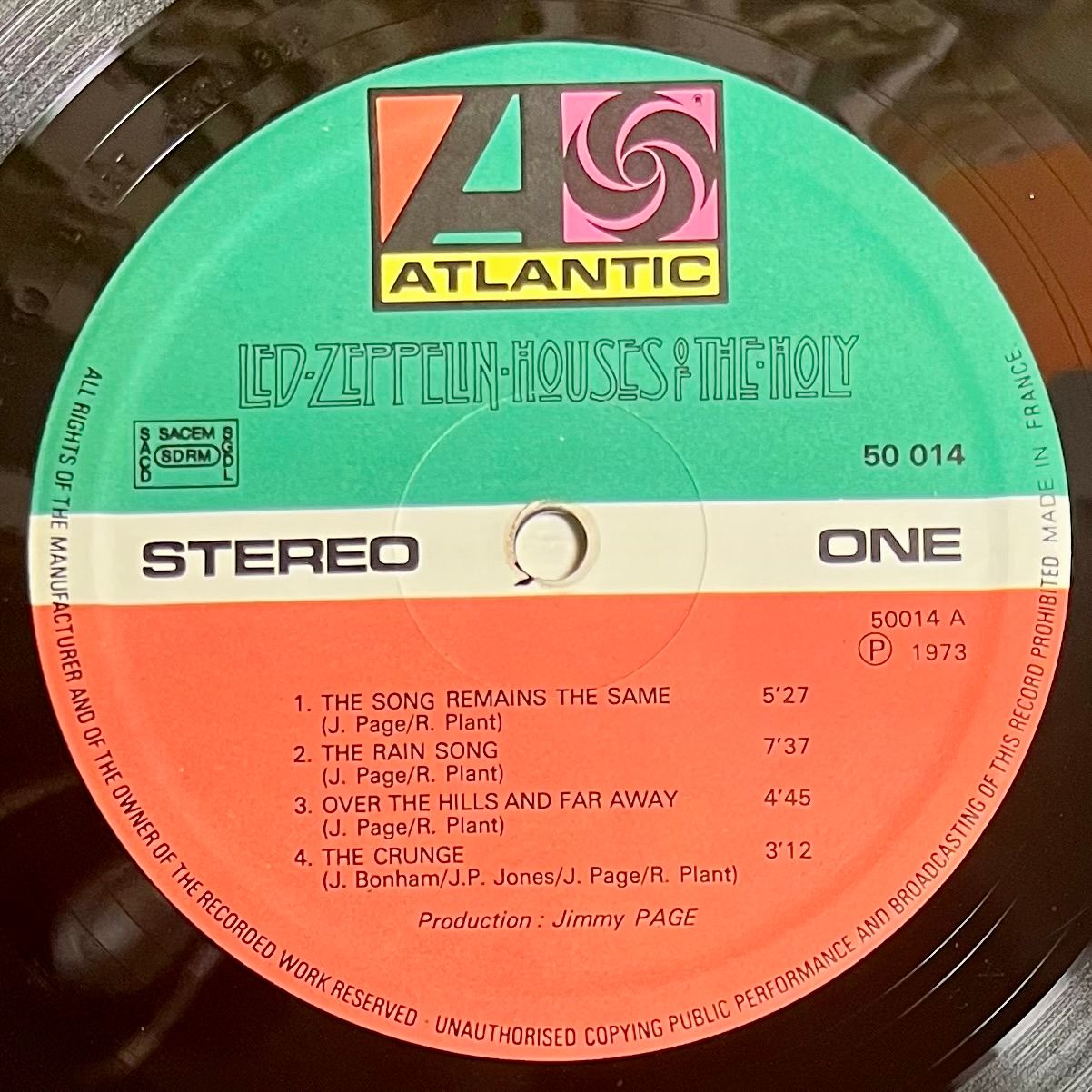 Led Zeppelin - Houses Of The Holy [LP OG FR 1973 EX/NM] | Atlantic (50 014) - 5