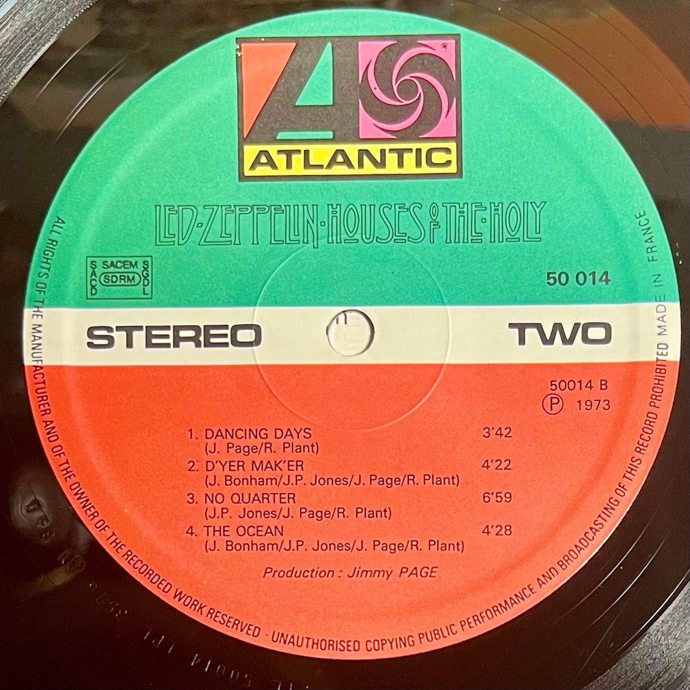 Led Zeppelin - Houses Of The Holy [LP OG FR 1973 EX/NM] | Atlantic (50 014) - 6