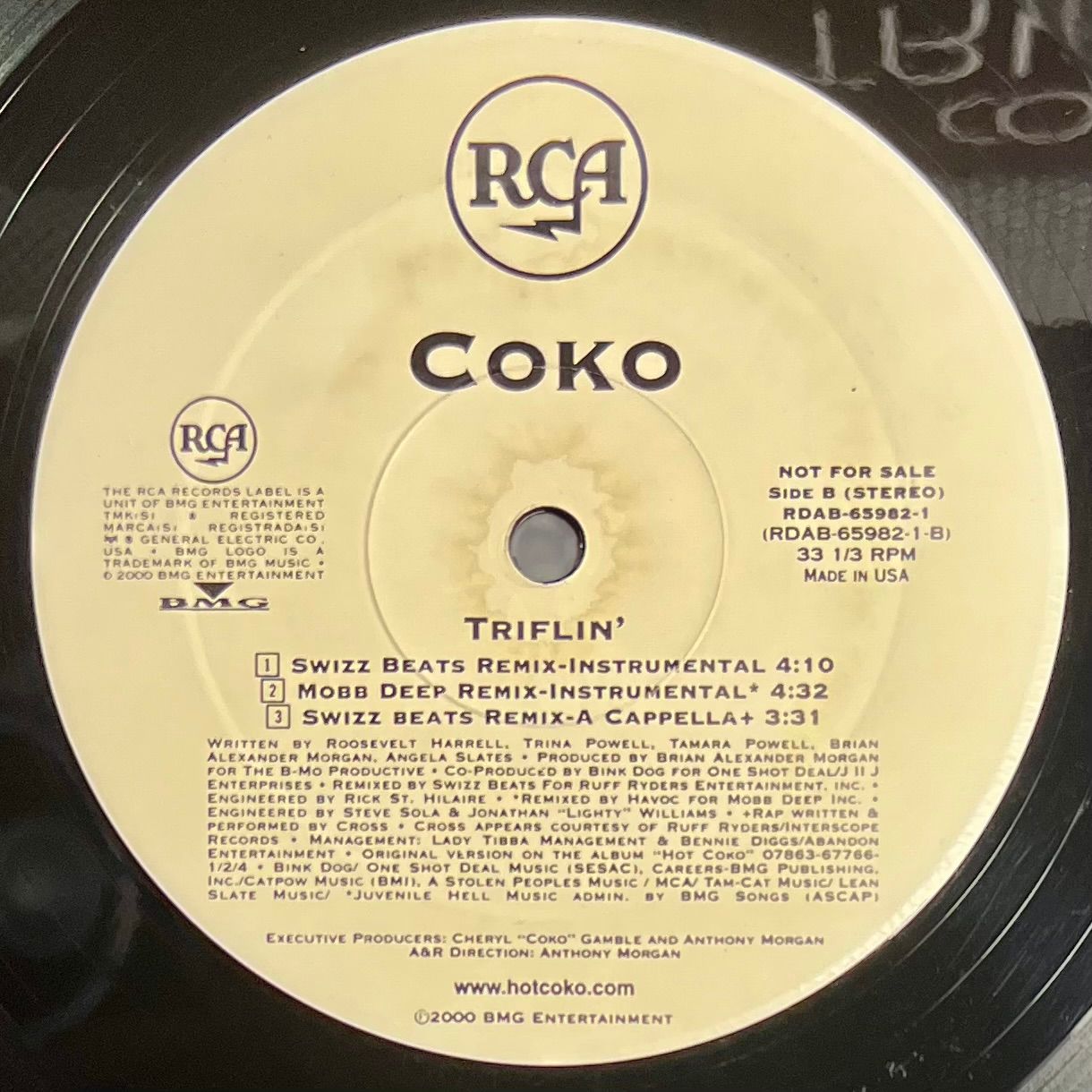 Coko - Triflin' [VinyL EP 12" - 1st US Press - Promo Copy - 2000 - RDAB-65982-1 - NM/VG+] RnB | RCA (RDAB-65982-1) - 4