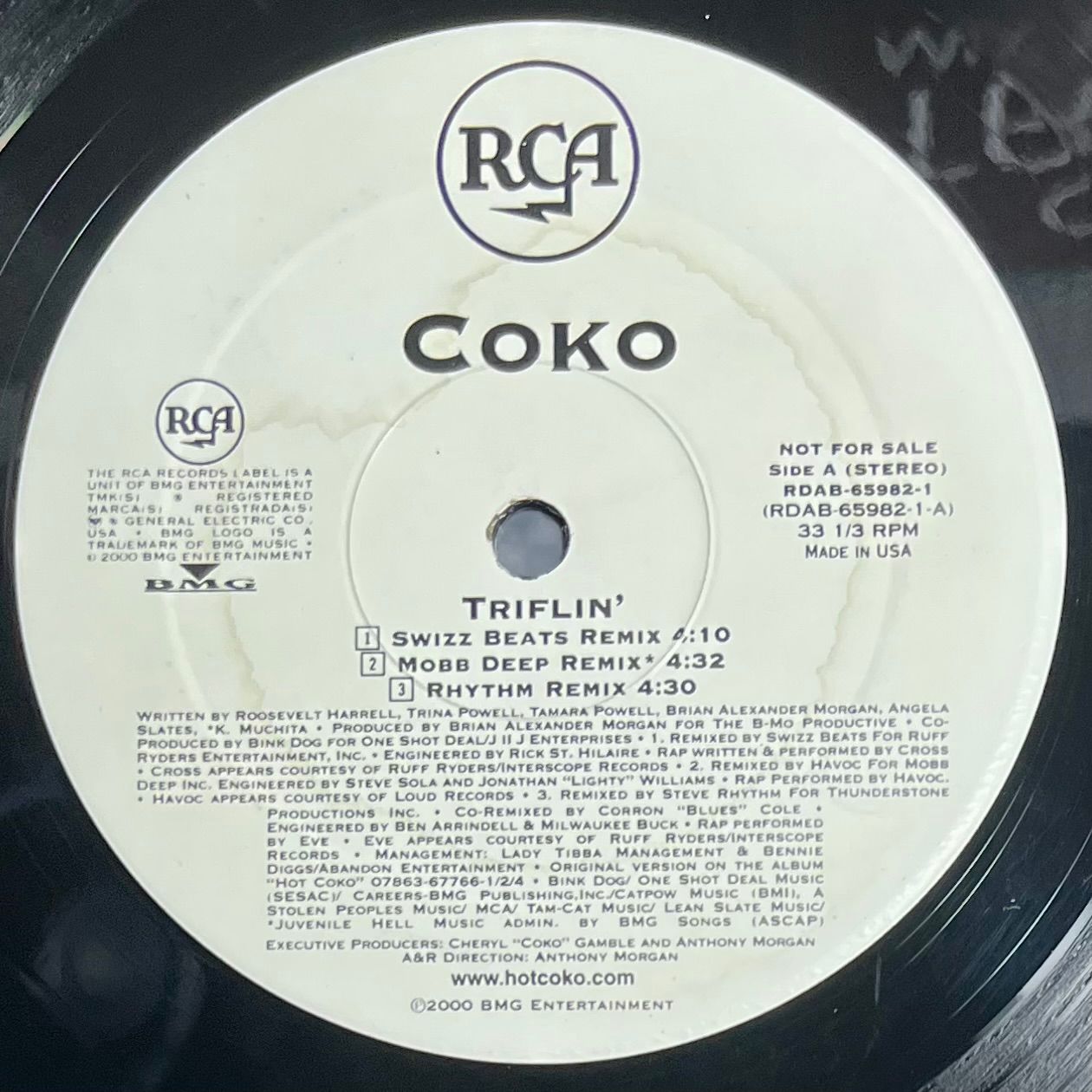 Coko - Triflin' [VinyL EP 12" - 1st US Press - Promo Copy - 2000 - RDAB-65982-1 - NM/VG+] RnB | RCA (RDAB-65982-1) - 3