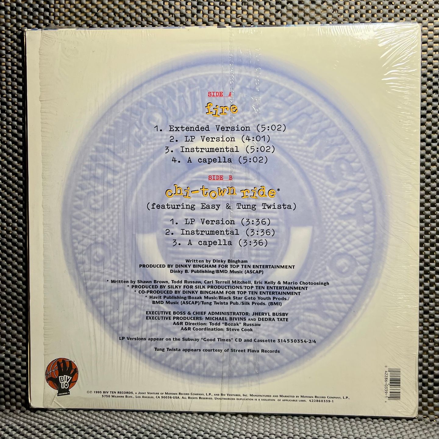 Subway - Fire / Chi-town Ride [Vinyl EP 12" - 1st US Press - 1995 - NM/NM] R&B | Biv Ten Records (422860339-1) - 3