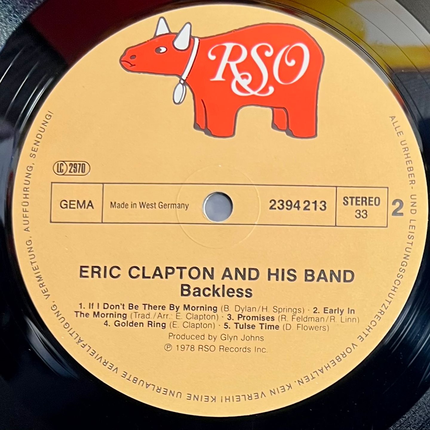 Eric Clapton - Backless [Vinyl LP - 1st Press - DE - 1978] Blues Rock | RSO (2394 213) - 6
