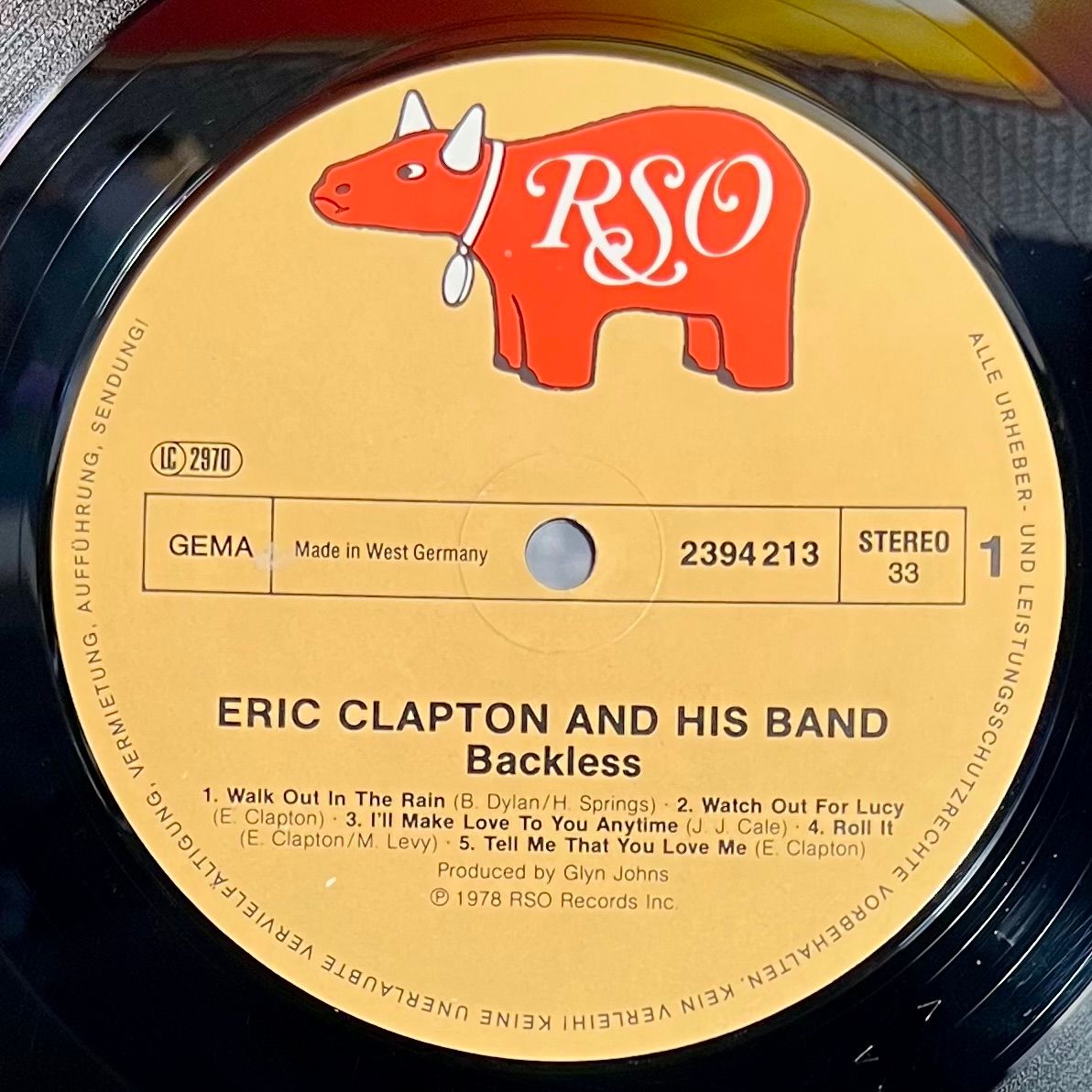 Eric Clapton - Backless [Vinyl LP - 1st Press - DE - 1978] Blues Rock | RSO (2394 213) - 5