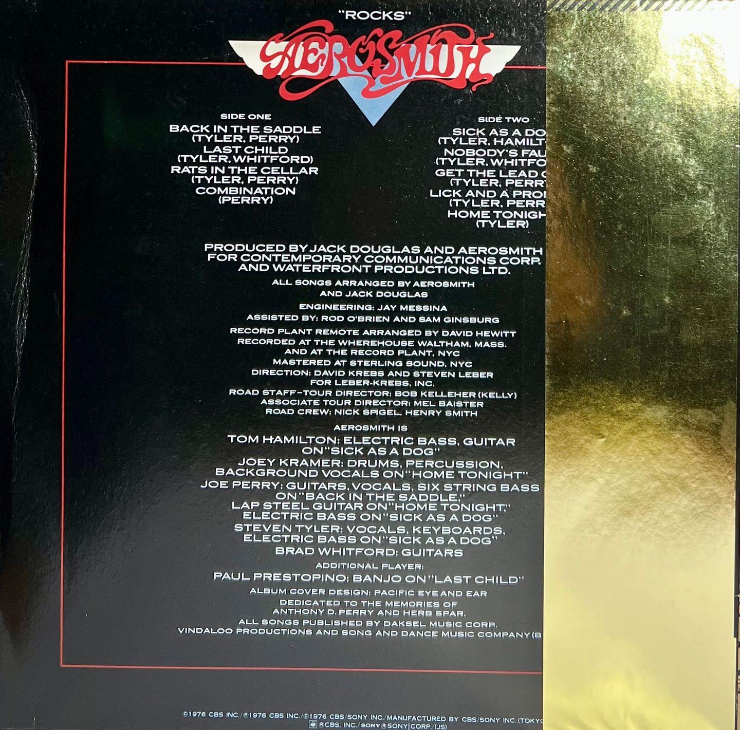 Aerosmith - "Rocks" | CBS/Sony (25AP 78) - 2