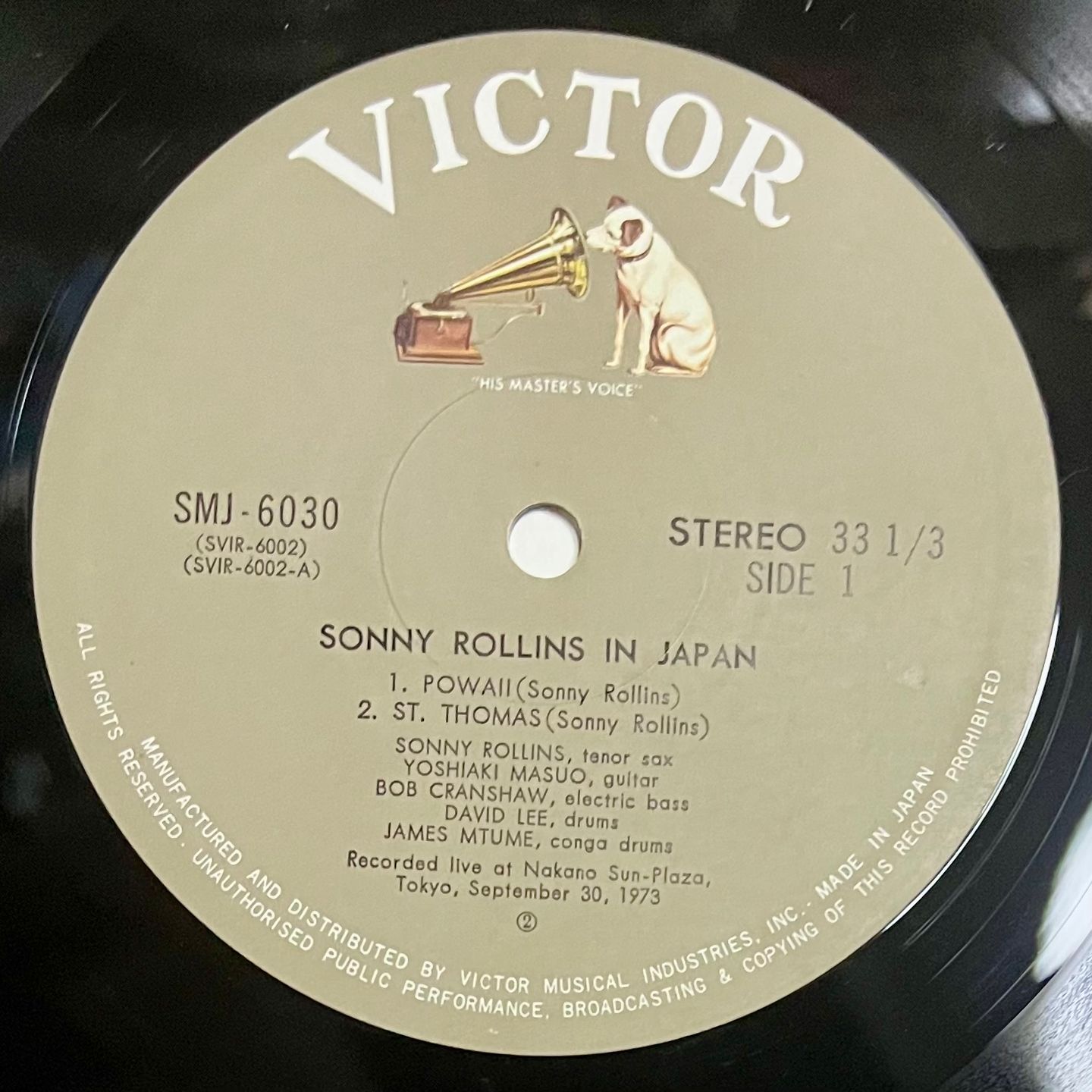 Sonny Rollins - Sonny Rollins In Japan [Vinyl LP - 1st Japan Press - 1973 - SMJ-6030 - NM/NM] Jazz | Victor (SMJ-6030) - 4