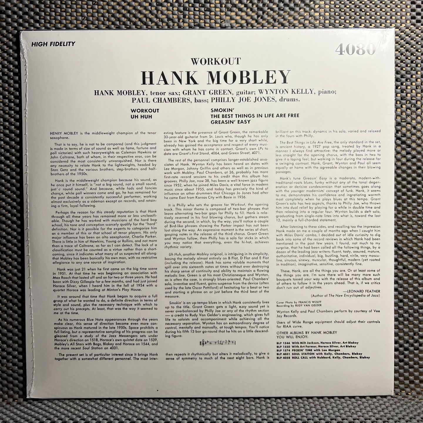 Hank Mobley - Workout [Vinyl LP - FR - 2019 - BLP 4080 - Mint & Sealed] Jazz | Rat Pack Records (BLP 4080) - 3