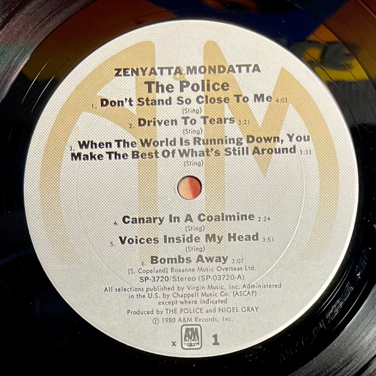 The Police - Zenyatta Mondatta [Vinyl LP - US Press - Reissue 1981 - A&M Records SP-3720 - NM/NM with OIS] Pop Rock | A&M Records (SP-3720) - 4