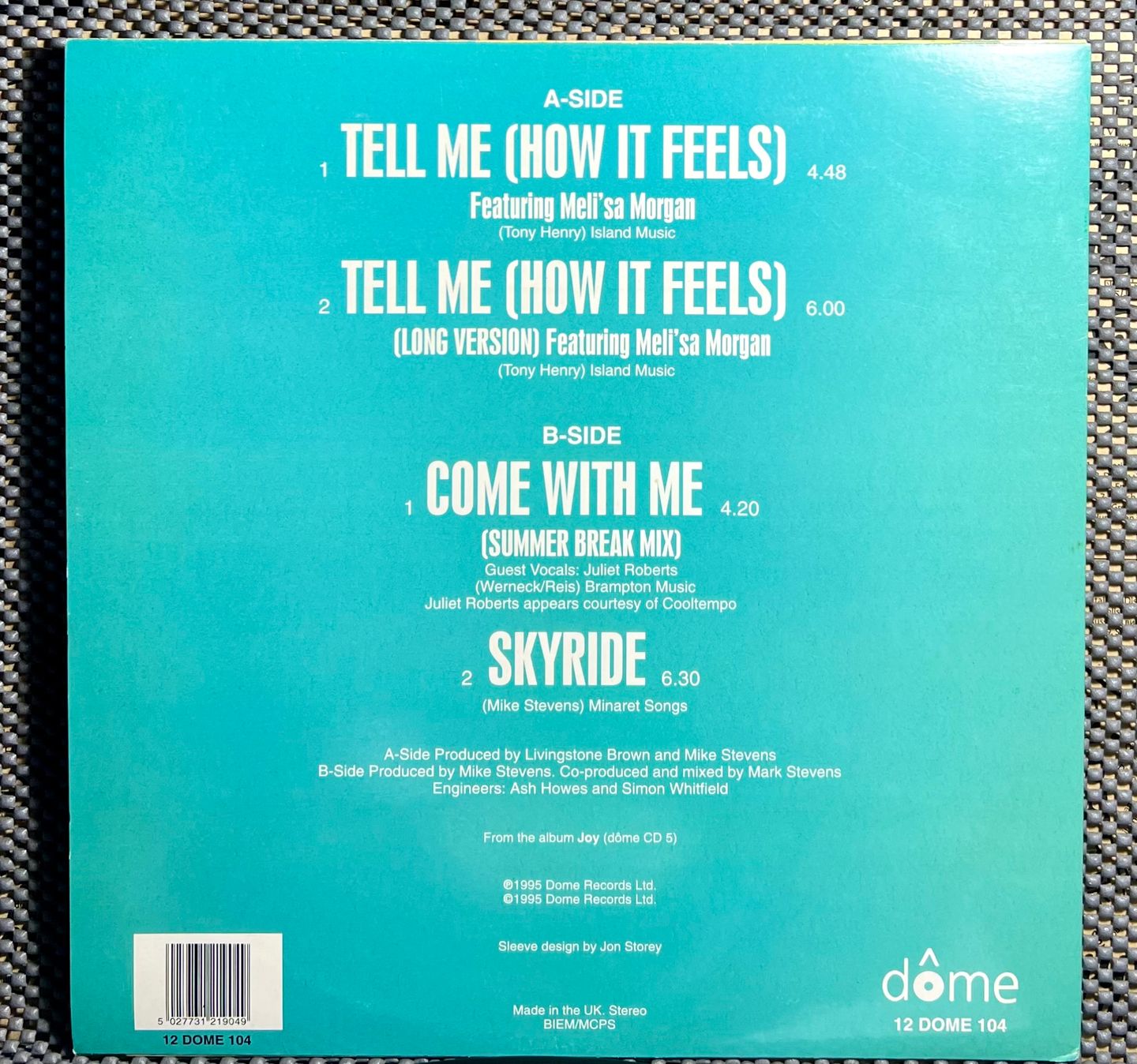 Mike Stevens Featuring Meli'sa Morgan - Tell Me (How It Feels) | Dome Records (12DOME 104) - 3 Mike Stevens Featuring Meli'sa Morgan - Tell Me (How It Feels) | Dome Records (12DOME 104) - 3
