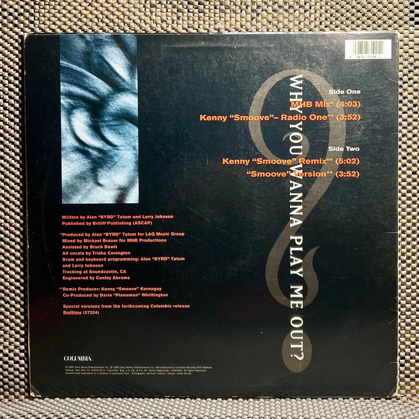 Trisha Covington - Why You Wanna Play Me Out? [Vinyl EP 12" - 1st US Press - 1994 - VG+/VG+] R&B | Columbia (44 77190) - 3