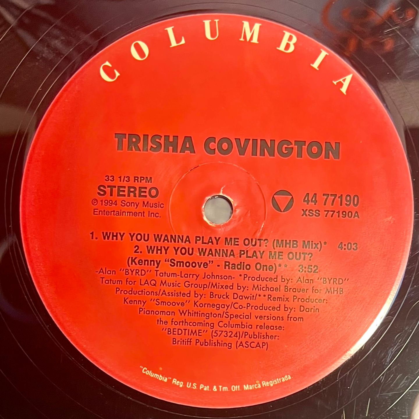Trisha Covington - Why You Wanna Play Me Out? [Vinyl EP 12" - 1st US Press - 1994 - VG+/VG+] R&B | Columbia (44 77190) - 5