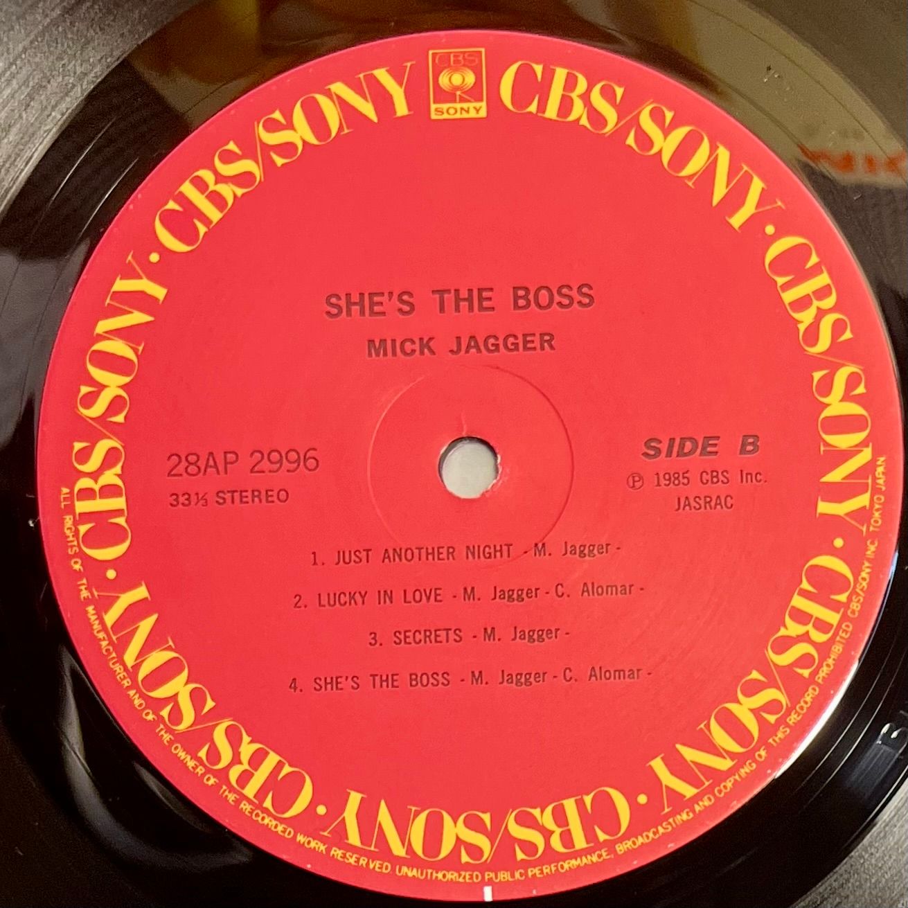 Mick Jagger - She's The Boss [Vinyl LP - 1st Japan Press - 1985 - NM/Mint] Rock | CBS/Sony (28AP 2996) - 5