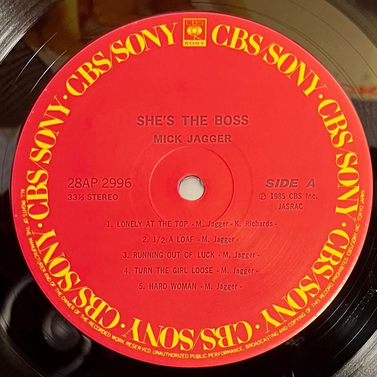 Mick Jagger - She's The Boss [Vinyl LP - 1st Japan Press - 1985 - NM/Mint] Rock | CBS/Sony (28AP 2996) - 4