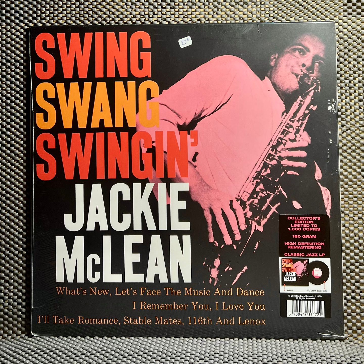 Jackie McLean - Swing, Swang, Swingin' [Vinyl LP - FR - 2019 - Remastered & Limited - Mint & Sealed] Jazz | Rat Pack Records (BST 84024)