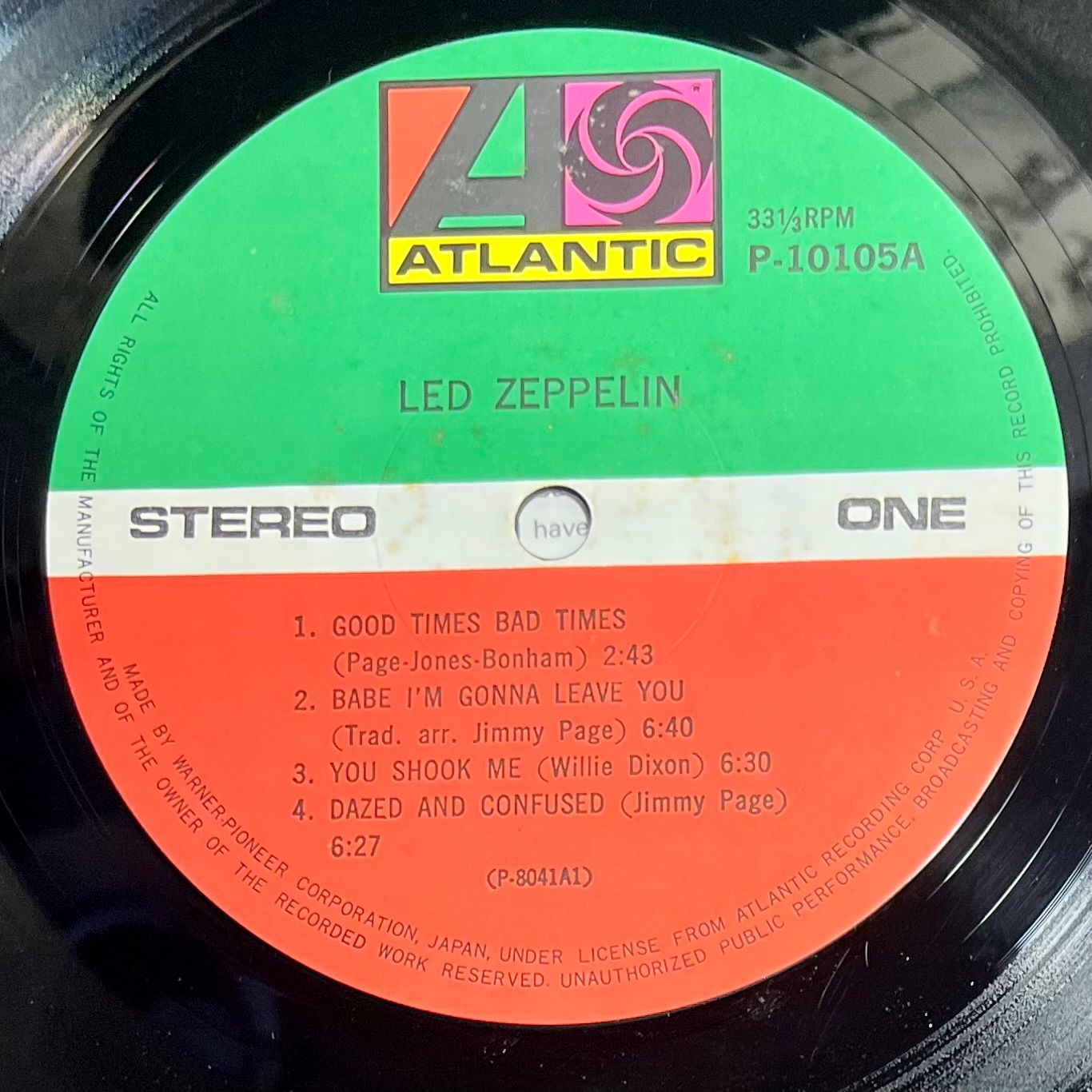 Led Zeppelin - Led Zeppelin [Vinyl LP - Japan Press - Reissue 1976 - Atlantic P-10105A - VG+VG no Obi with Insert] Heavy Rock | Atlantic (P-10105A) - 4