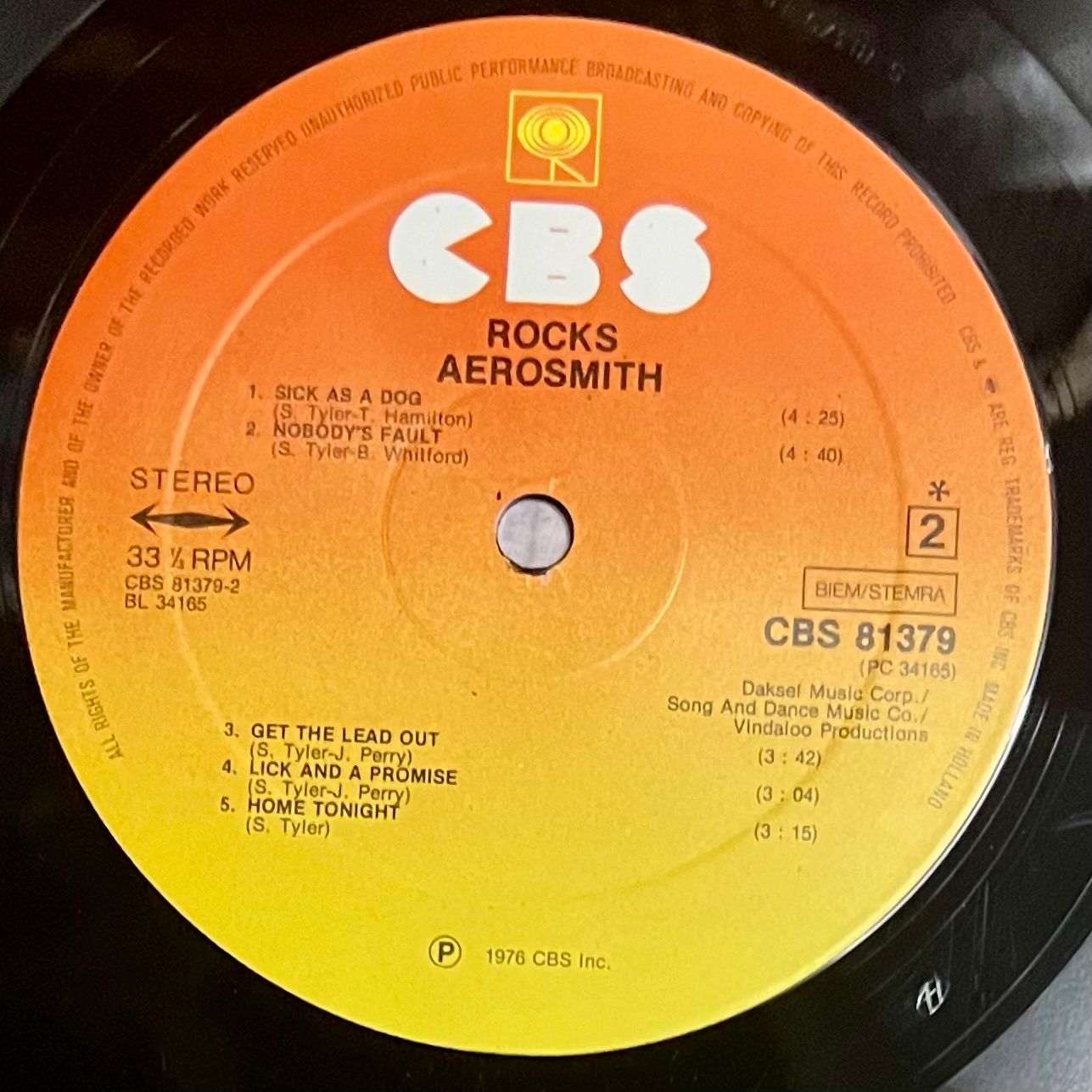 Aerosmith - Rocks [Vinyl LP - 1st EU Press - 1976 - CBS 81379 - VG+/G+] Hard Rock | CBS (CBS 81379) - 5