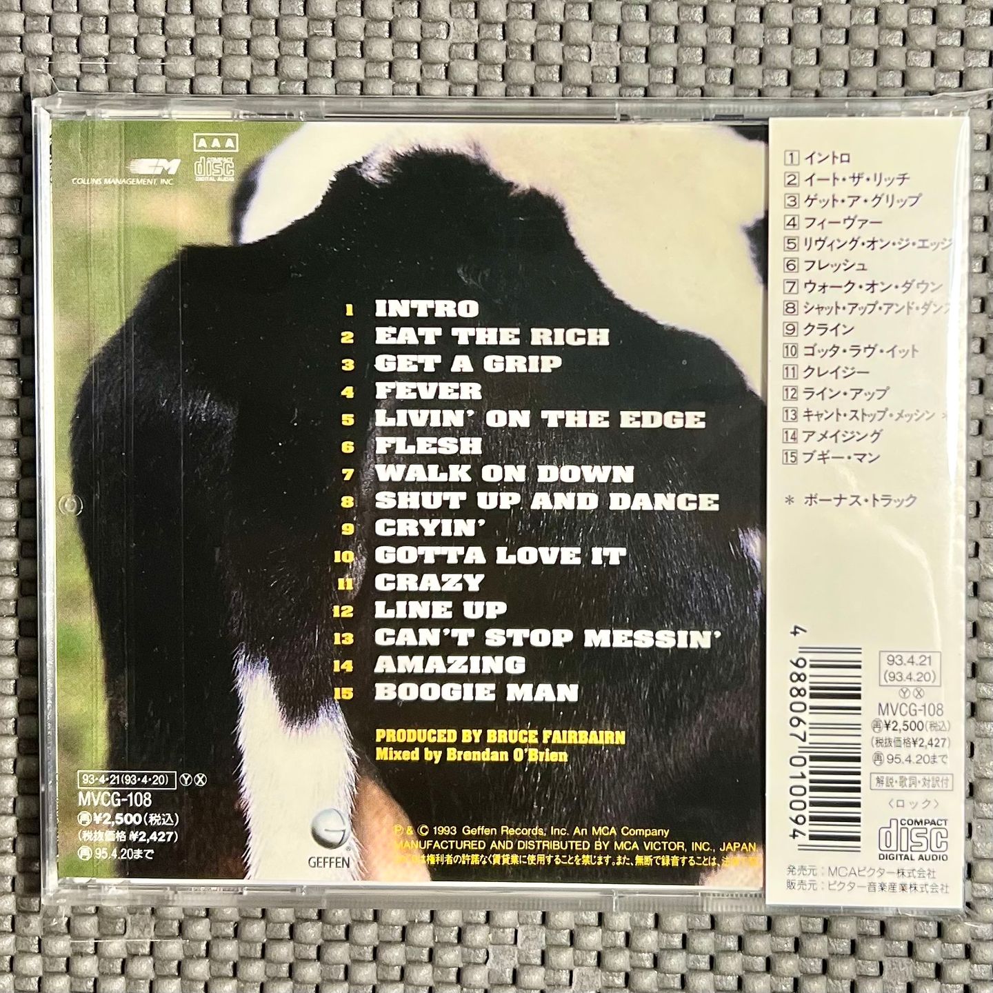 Aerosmith - Get A Grip [CD - 1st Japan Ed. 1993 - MVCG-108] | Geffen Records (MVCG-108) - 2