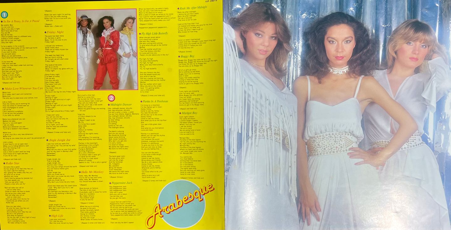 Arabesque - Greatest Hits [Vinyl LP - 1st Japan Press - 1981 - Victor VIP 28019 - Mint with Obi & 2x Inserts] Disco | Victor (VIP 28019) - 8