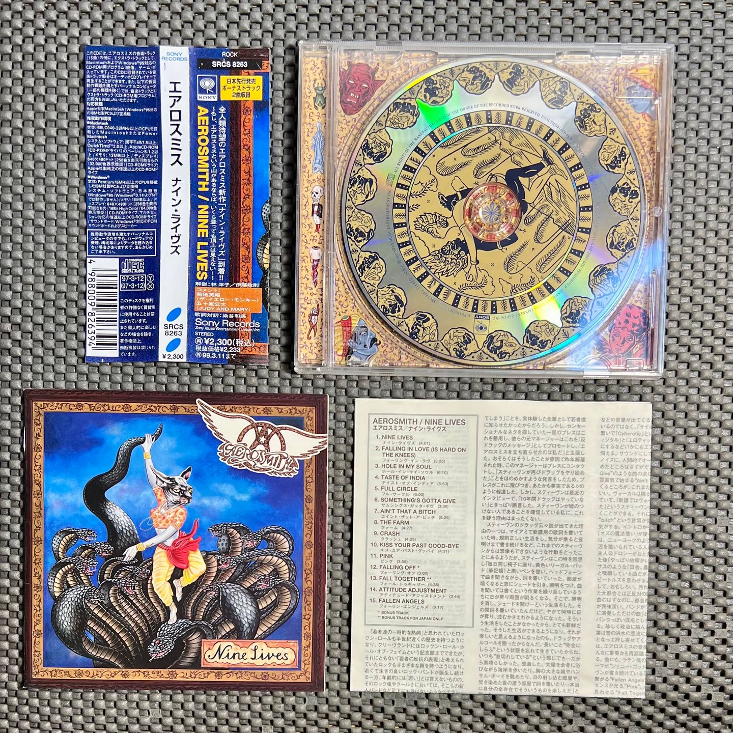 Aerosmith - Nine Lives [CD - 1st Japan Ed. - 1997 - VG+ / NM] Hard Rock | Sony (SRCS 8263) - 3