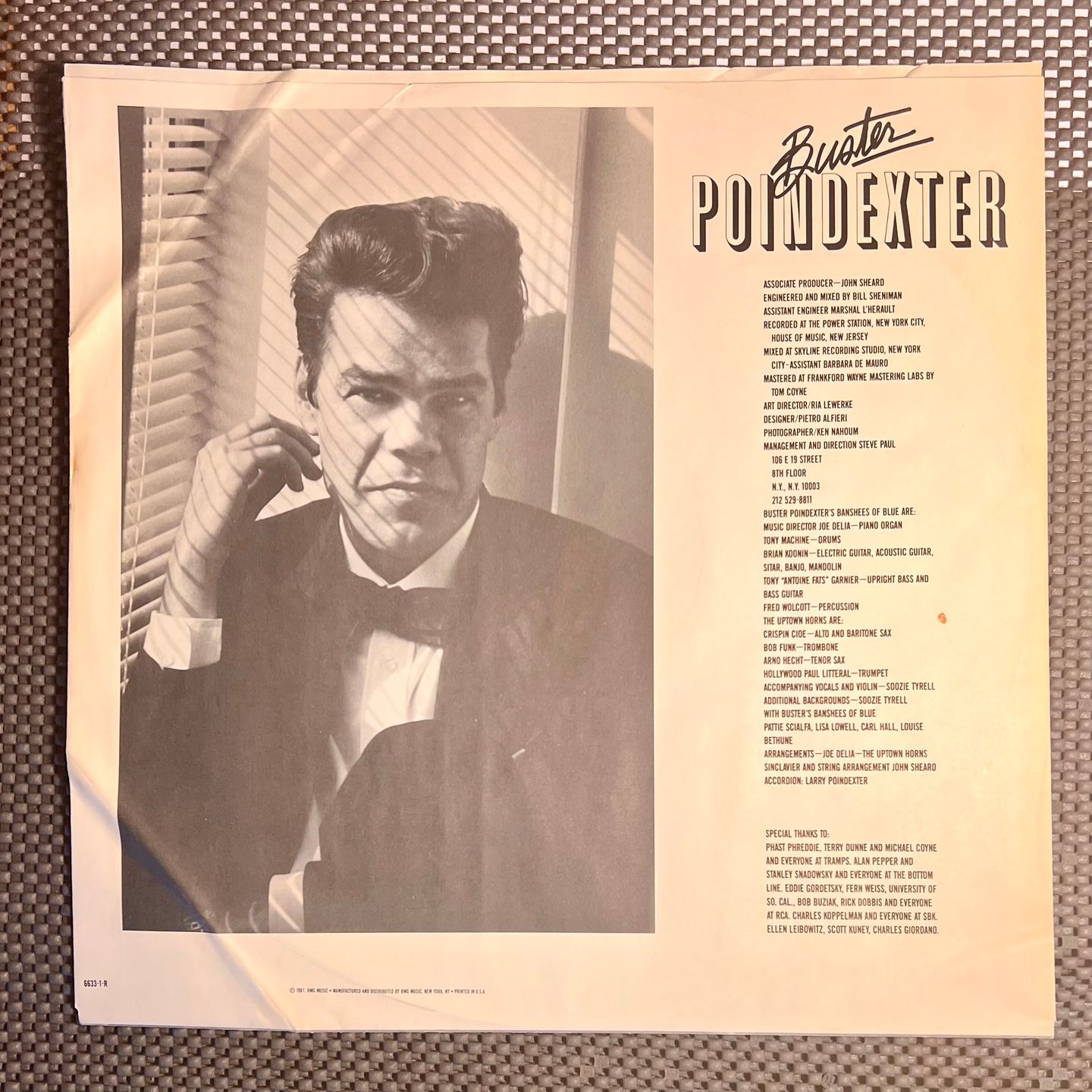 Buster Poindexter - Buster Poindexter [LP - 1st US Press - 1987 - VG+/VG+] | RCA Victor (6633-1-R) - 6