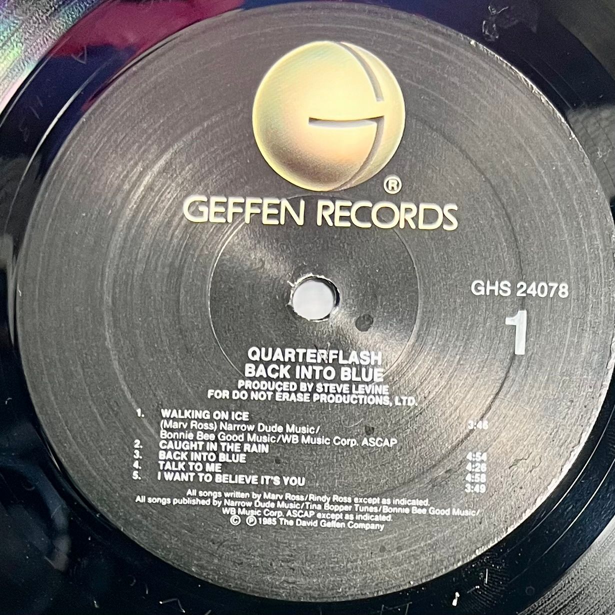 Quarterflash - Back Into Blue [Vinyl LP - 1st US Press - 1985 - GHS 24078 - EX/NM] Pop Rock | Geffen Records (GHS 24078) - 5