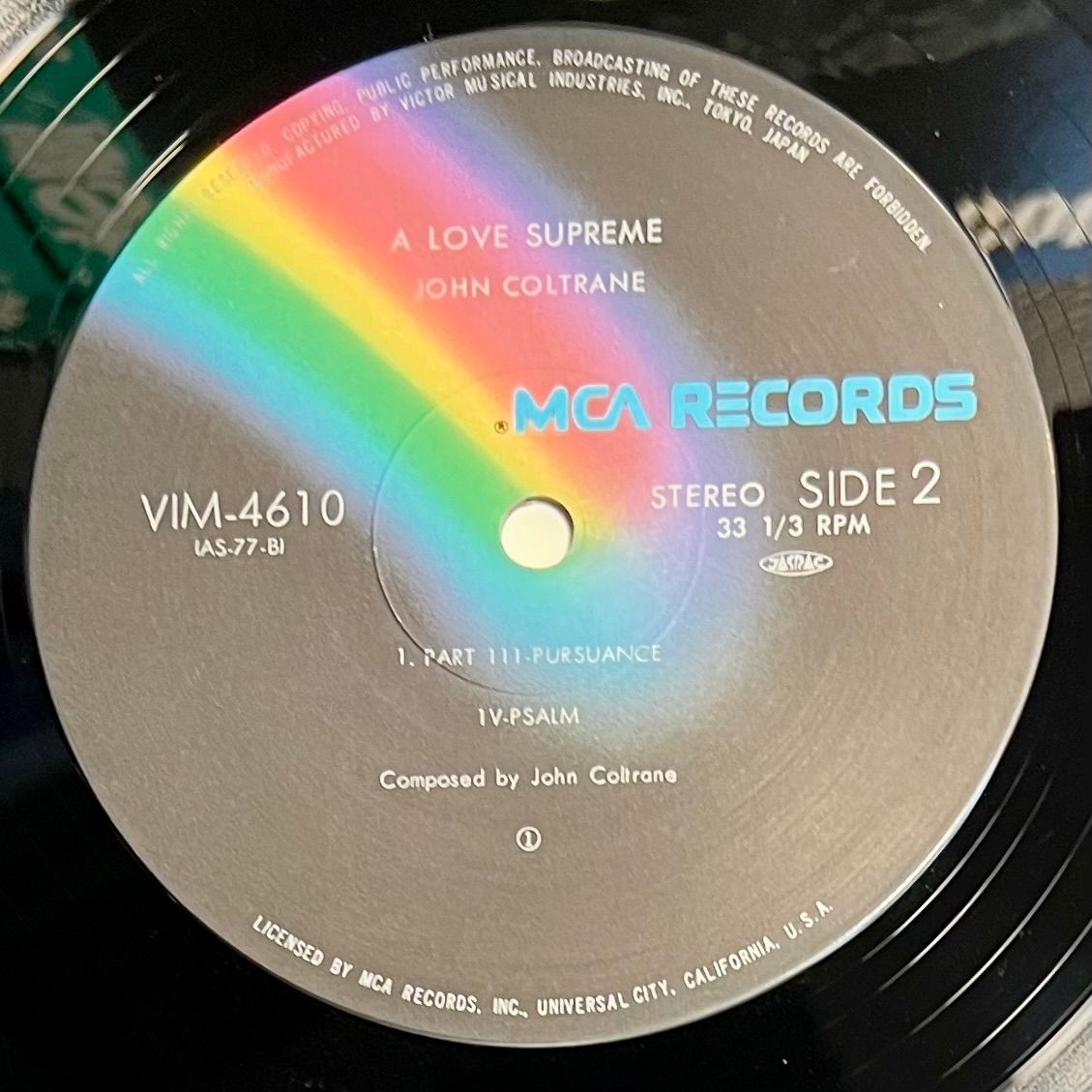 John Coltrane - A Love Supreme [Vinyl LP - Japan Press - 1980 - Impulse! VIM-4610 - NM/EX to NM -with Obi & Insert] Jazz | MCA Records (VIM-4610) - 6