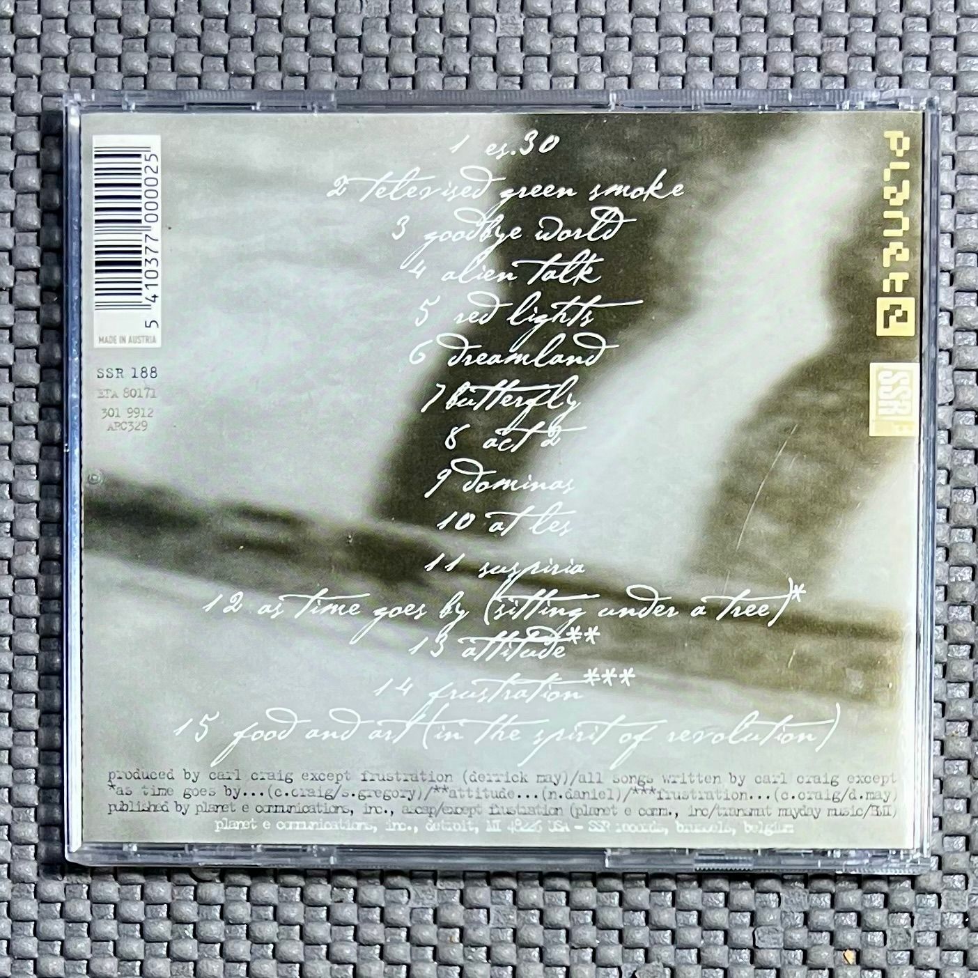 Carl Craig - More Songs About Food And Revolutionary Art [CD - 1st Belgium Ed. - 1997 - SSR 188 - NM/NM] Techno Deep House | SSR (SSR 188) - 2