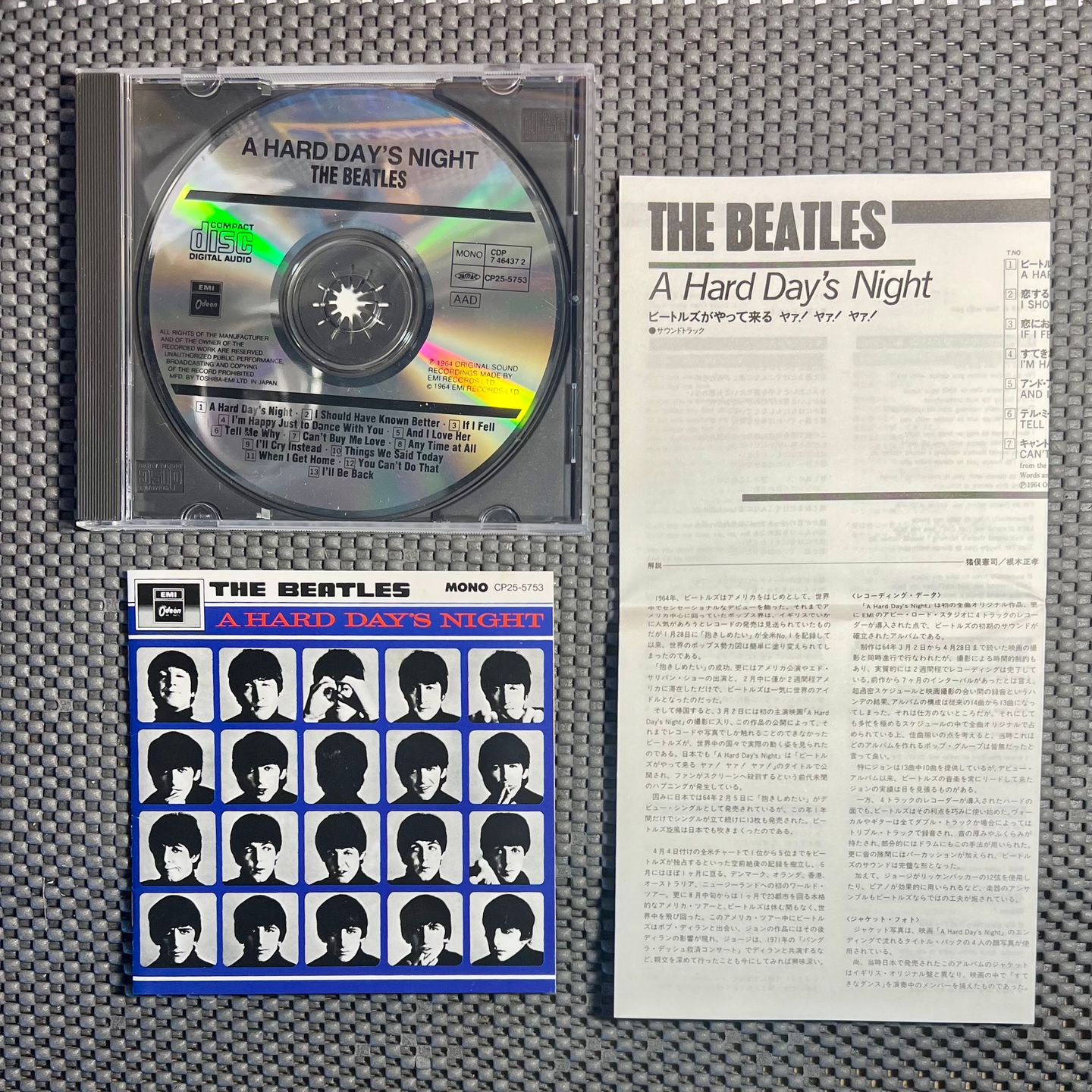 The Beatles - A Hard Day's Night [CD - Japan Press - Mono Remaster - NM to Mint] | Odeon (CP25-5753) - 3