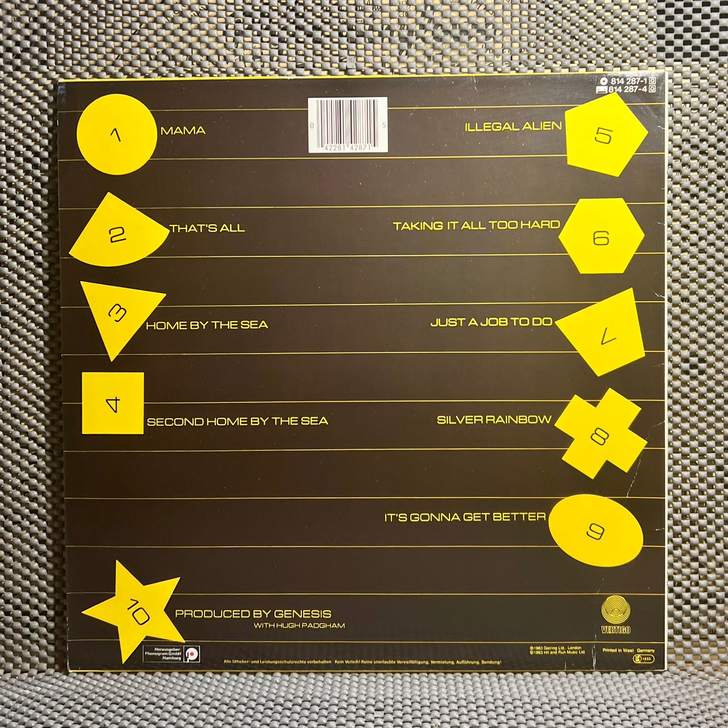 Genesis - Genesis [Vinyl LP - 1st German Press - 1983 - Vertigo 814 287-1 - NM/NM with OIS] Prog Rock | Vertigo (814 287-1) - 3